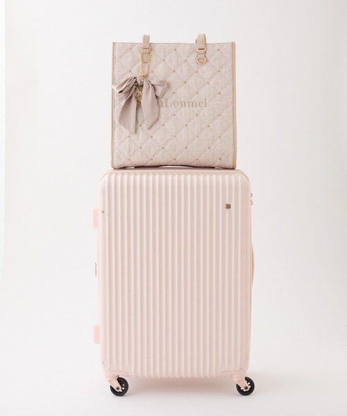 LouLoumei（ルルミー）の「【LouLoumei】リボンチャーム付きトートバッグ／キャリーオン／自立可能（トートバッグ・レディース・サックスブルー/ブラック/アイボリー/ピンクベージュ・FREE）」の18枚目の写真