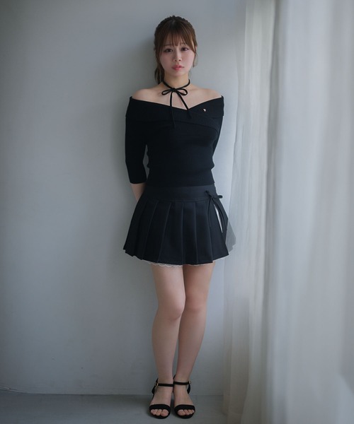 M DOLLY(エムドリー)の「*M DOLLY original* Cross ellie knit tops/クロスエリーニットトップス(ニット/セーター・レディース・ピンク/ライトブルー/ブラック・FREE)」の10枚目の写真