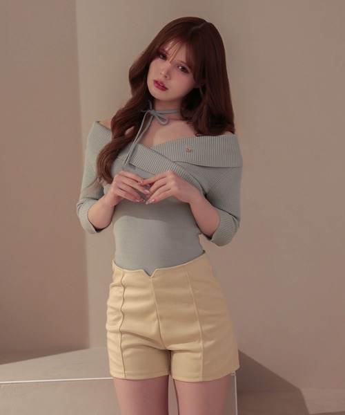 M DOLLY(エムドリー)の「*M DOLLY original* Cross ellie knit tops/クロスエリーニットトップス(ニット/セーター・レディース・ピンク/ライトブルー/ブラック・FREE)」の12枚目の写真