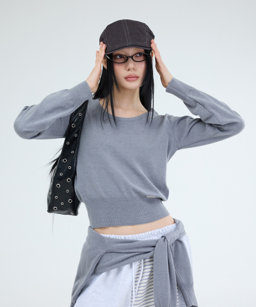 PORTERNA（ポルテナ）の「ESSENTIAL U-NECK KNIT-3COLOR（ニット/セーター・レディース・ライトグレー・OS）」の15枚目の写真