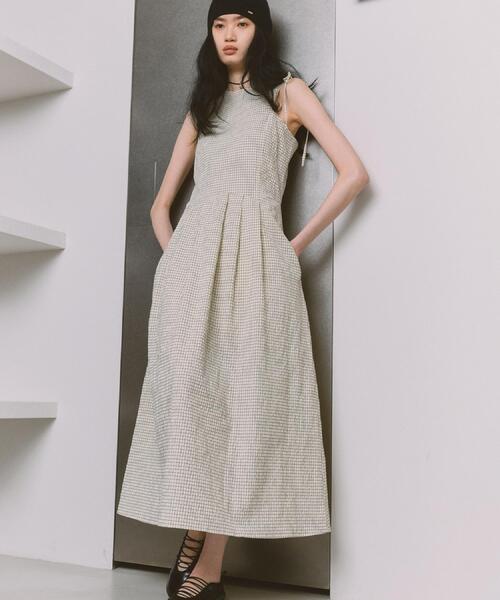 CODE A(コードエー)の「shoulder ribbon dress(ワンピース・レディース・アイボリー/ブラック・34/36)」の3枚目の写真