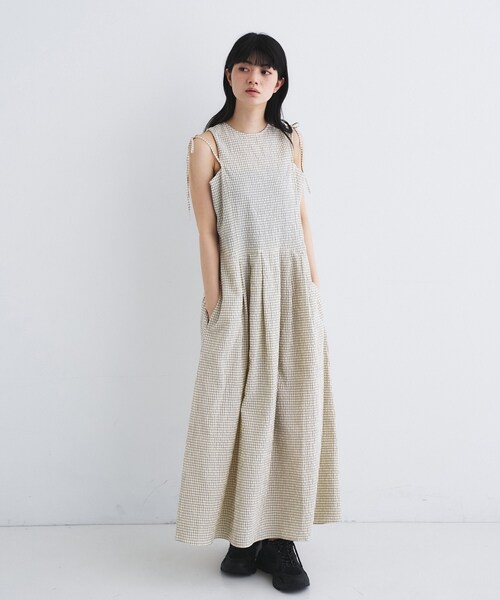 CODE A(コードエー)の「shoulder ribbon dress(ワンピース・レディース・アイボリー/ブラック・34/36)」の7枚目の写真