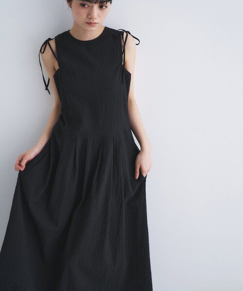 CODE A(コードエー)の「shoulder ribbon dress(ワンピース・レディース・アイボリー/ブラック・34/36)」の14枚目の写真