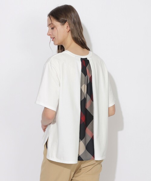【タグあり】BLUELABEL CRESTBRDGE バックチェックカットソー シトラテックバックチェック切替T（Tシャツ/カットソー）｜CB
