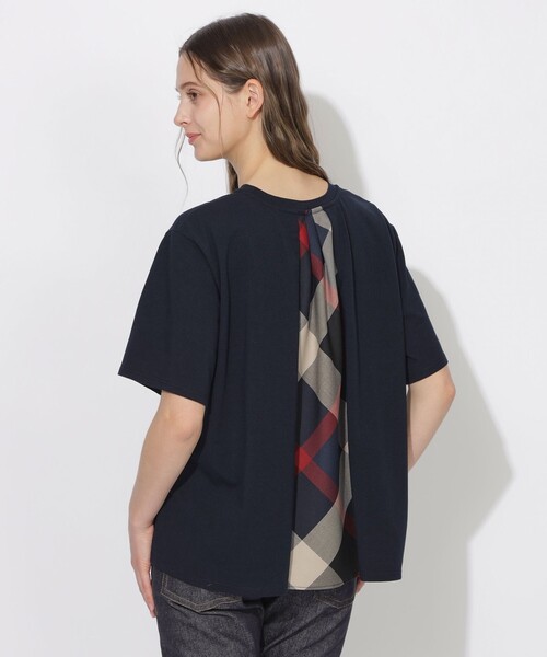 CB CRESTBRIDGE（シービークレストブリッジ）の「シトラテックバックチェック切替T（Tシャツ/カットソー・レディース・ブルー/オフホワイト/ダークネイビー・M）」の3枚目の写真