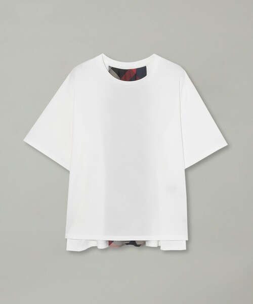CB CRESTBRIDGE（シービークレストブリッジ）の「シトラテックバックチェック切替T（Tシャツ/カットソー・レディース・ブルー/オフホワイト/ダークネイビー・M）」の7枚目の写真