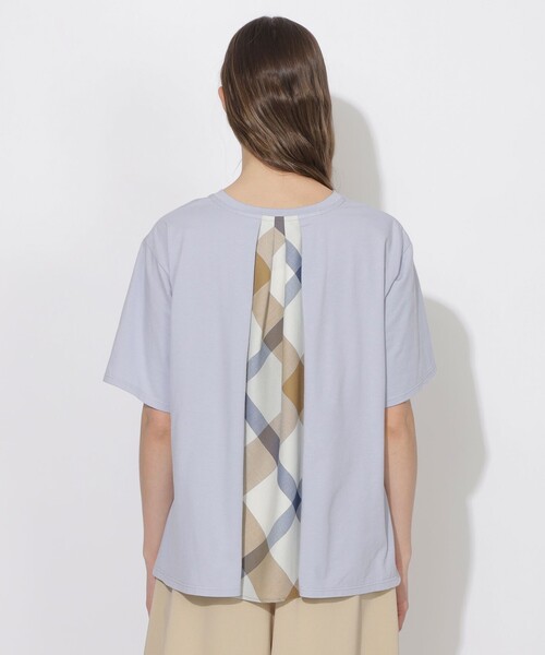 CB CRESTBRIDGE（シービークレストブリッジ）の「シトラテックバックチェック切替T（Tシャツ/カットソー・レディース・ブルー/オフホワイト/ダークネイビー・M）」の10枚目の写真