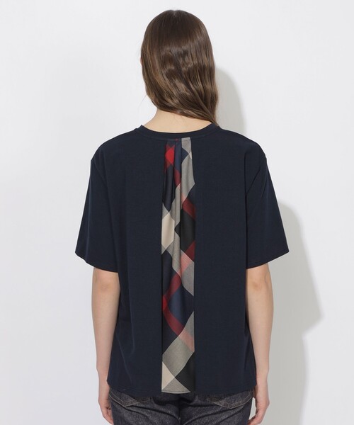 CB CRESTBRIDGE（シービークレストブリッジ）の「シトラテックバックチェック切替T（Tシャツ/カットソー・レディース・ブルー/オフホワイト/ダークネイビー・M）」の14枚目の写真