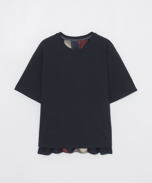 CB CRESTBRIDGE（シービークレストブリッジ）の「シトラテックバックチェック切替T（Tシャツ/カットソー・レディース・ブルー/オフホワイト/ダークネイビー・M）」の15枚目の写真