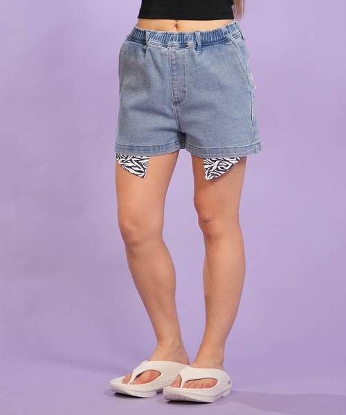 ELEMENT(エレメント)の「ELEMENT/エレメント デニム ハーフパンツ SHOD SHORTS STD DENIM W ショーツ BG023P16(その他パンツ・レディース・ブラック/ライトインディゴブルー・L/M)」の1枚目の写真
