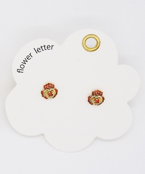 Zoule(ゾーラ)の「Zoule ゾーラ:FLOWER LETTER SERIES jewel flower letter4 花言葉 スミレ バラ ピアス(ピアス(両耳用)・レディース・レッド/パープル・FREE)」の5枚目の写真