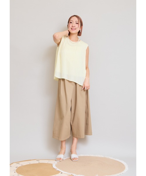 LHELBIE（レルビエ）の「プリーツトップス（Tシャツ/カットソー・レディース・ピンク/イエロー/オフホワイト/ブラック・M）」の17枚目の写真