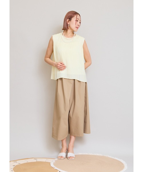 LHELBIE（レルビエ）の「プリーツトップス（Tシャツ/カットソー・レディース・ピンク/イエロー/オフホワイト/ブラック・M）」の19枚目の写真