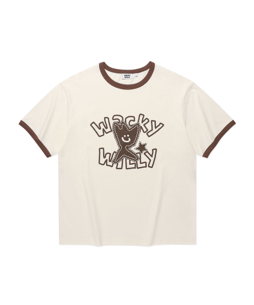 Wacky WiLLy（ワッキーウィリー）の「キキ リンガー 半袖Tシャツ ブラウン（Tシャツ/カットソー・レディース・その他・SMALL/MEDIUM/LARGE/X-LARGE）」の2枚目の写真