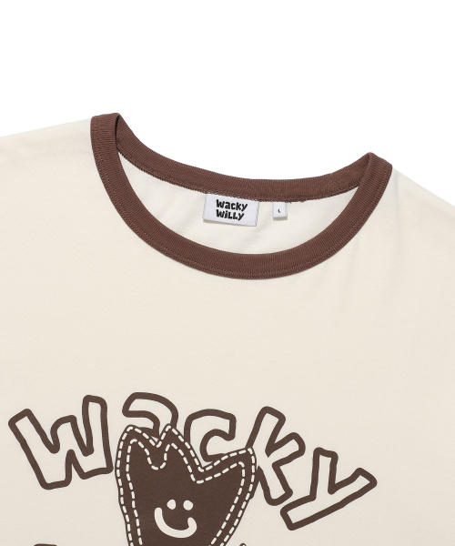 Wacky WiLLy（ワッキーウィリー）の「キキ リンガー 半袖Tシャツ ブラウン（Tシャツ/カットソー・レディース・その他・SMALL/MEDIUM/LARGE/X-LARGE）」の4枚目の写真