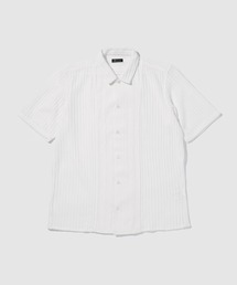 TETE by TETE HOMME 異素材切り替え シアーレース 半袖オープンカラーシャツ