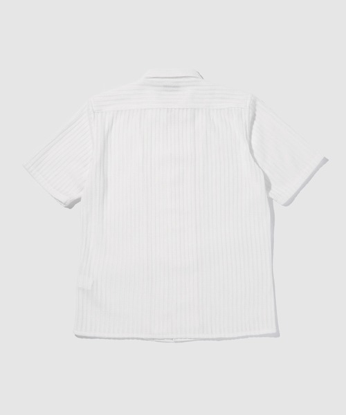 TETE HOMME(テットオム)の「TETE by TETE HOMME 異素材切り替え シアーレース 半袖オープンカラーシャツ(シャツ/ブラウス・メンズ・ブラック/ホワイト・M/L/XL)」の3枚目の写真