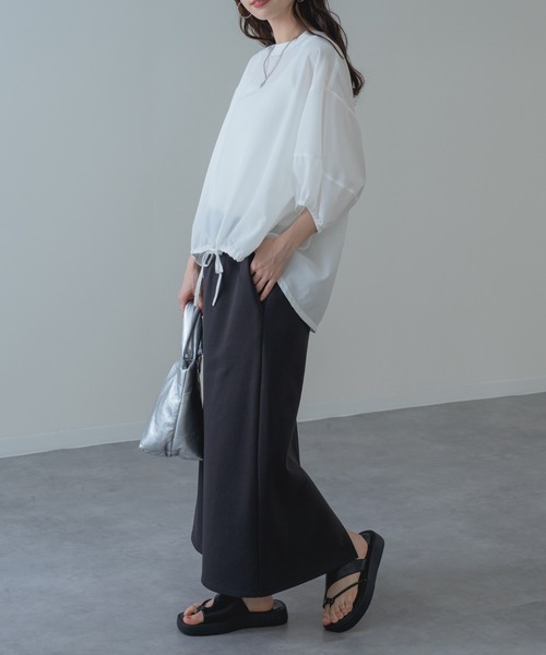 refinedworks（リファインドワークス）の「【refinedworks】異素材で魅せる 半袖 シアー トップス（シャツ/ブラウス・レディース・ホワイト/ブラック・FREE）」の17枚目の写真