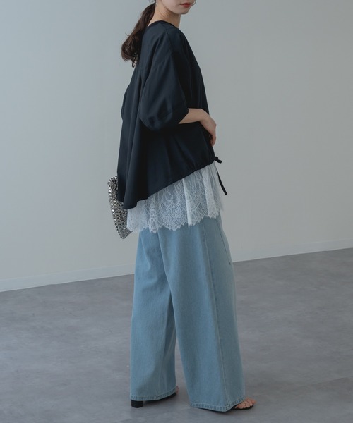 refinedworks（リファインドワークス）の「【refinedworks】異素材で魅せる 半袖 シアー トップス（シャツ/ブラウス・レディース・ホワイト/ブラック・FREE）」の19枚目の写真