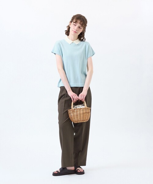 MACKINTOSH PHILOSOPHY(マッキントッシュ フィロソフィー)の「サマーサッカーワイドタックパンツ(その他パンツ・レディース・ブラック/ブラウン系その他4/ライトブルー・38/36/40)」の6枚目の写真