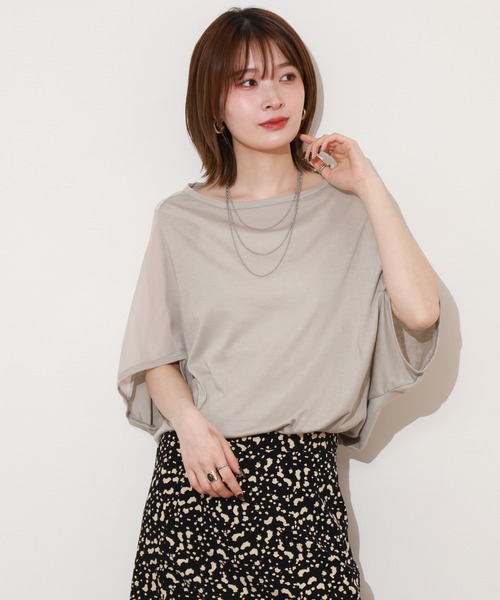 FUNALIVE(ファンアライブ)の「変形ドルマンシア切り替えクルーネック 半端袖(Tシャツ/カットソー・レディース・レッド系その他/サンドベージュ/ブラック/ピンク系その他/オフホワイト・F)」の11枚目の写真