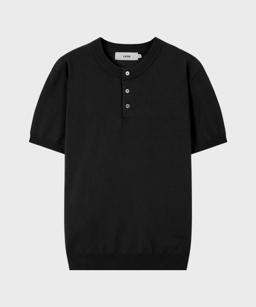 LEIRE（ルアール）の「マッスルフィットヘンリーネック半袖ニット[ブラック]（Tシャツ/カットソー・メンズ・その他・MEDIUM/LARGE/X-LARGE）」の7枚目の写真