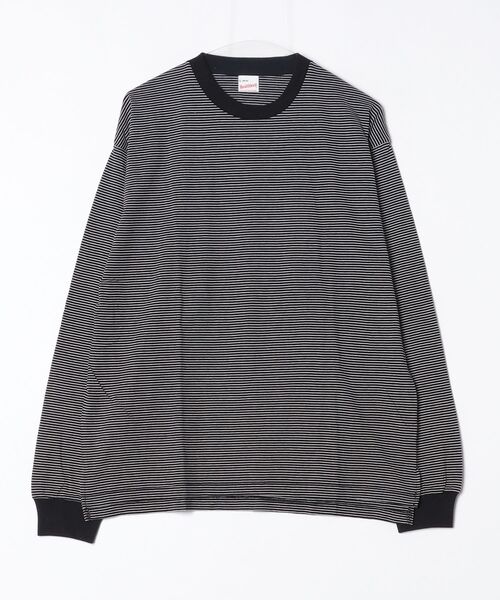Healthknit（ヘルスニット）の「Healthknit NARROW BORDER JERSEY Side Slit L/S (#51054)（Tシャツ/カットソー・メンズ・ブラック系その他・MEDIUM/LARGE/X-LARGE）」の8枚目の写真