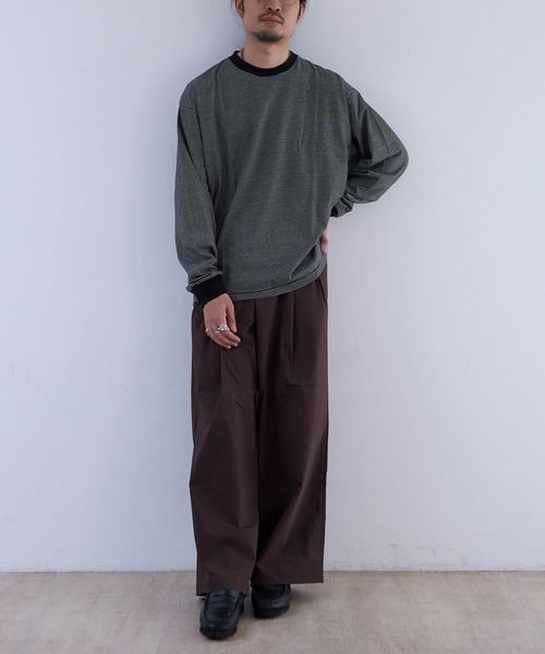 Healthknit（ヘルスニット）の「Healthknit NARROW BORDER JERSEY Side Slit L/S (#51054)（Tシャツ/カットソー・メンズ・ブラック系その他・MEDIUM/LARGE/X-LARGE）」の6枚目の写真