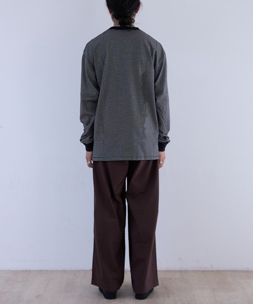 Healthknit（ヘルスニット）の「Healthknit NARROW BORDER JERSEY Side Slit L/S (#51054)（Tシャツ/カットソー・メンズ・ブラック系その他・MEDIUM/LARGE/X-LARGE）」の5枚目の写真