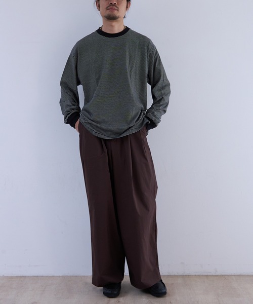 Healthknit（ヘルスニット）の「Healthknit NARROW BORDER JERSEY Side Slit L/S (#51054)（Tシャツ/カットソー・メンズ・ブラック系その他・MEDIUM/LARGE/X-LARGE）」の7枚目の写真