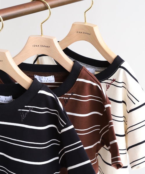 IENA ENFANT(イエナアンファン)の「【イージーウォッシュ】マルチボーダーTシャツ kids(Tシャツ/カットソー・キッズ・ブラック/ブラウン/ホワイト・X-LARGE/LARGE/MEDIUM/SMALL)」の14枚目の写真