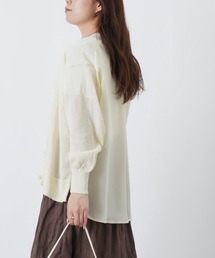 LUCA/LADY LUCK LUCA | LC/LLL 天竺布帛切替7分袖チュニックカーディガン/ニットカーディガン(カーディガン/ボレロ)