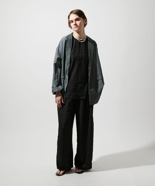 leswel(レスウェル)の「【M/L】【速乾】ふくれジャガードノースリーブブラウス(シャツ/ブラウス・レディース・ブラウン/ライトグレー/ブラック・M/L)」の11枚目の写真