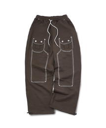 GARMENTS FAB（ガーメンツファブ）の「Blanket Stitch Carpenter Sweatpants (BROWN)（スウェットパンツ）」
