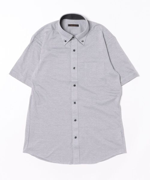m.f.editorial(エムエフエディトリアル)の「ワイシャツ メンズ ストレッチ 吸水速乾 イージーケア アルティマ 綿混 ボタンダウン 半袖 ビズシャツ NEWスタンダードフィット(ビジネスシャツ・メンズ・ライトグレー・MEDIUM/LARGE/X-LARGE)」の2枚目の写真