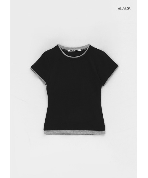 BLACKUP（ブラックアップ）の「[MADE] トゥロンレイヤード半袖Tシャツ（Tシャツ/カットソー・レディース・ブラウン/グレー/ブラック・FREE）」の13枚目の写真