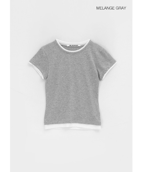 BLACKUP（ブラックアップ）の「[MADE] トゥロンレイヤード半袖Tシャツ（Tシャツ/カットソー・レディース・ブラウン/グレー/ブラック・FREE）」の15枚目の写真