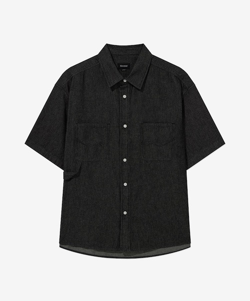 COVERNAT(カバーナット)の「WORK DENIM HALF SHIRT(シャツ/ブラウス・メンズ・ブルー/ブラック・X-LARGE/LARGE/MEDIUM/SMALL/X-SMALL)」の2枚目の写真