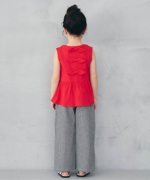 apres les cours(アプレレクール)の「【WEB限定】バックリボンノースリーブトップス(Tシャツ/カットソー・キッズ・エメラルド/アイボリー/ネイビー/レッド・80/90/100/110/120/130/140)」の8枚目の写真