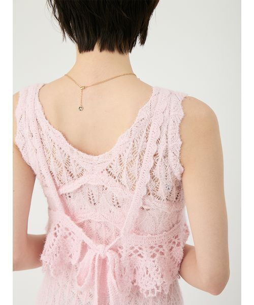 LILY BROWN（リリーブラウン）の「クロシェニットドレス（ドレス・レディース・ピンク/ブラック/アイボリー・F）」の10枚目の写真