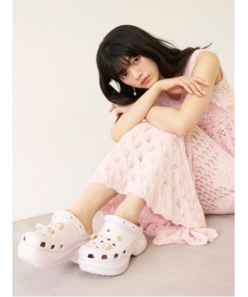 LILY BROWN（リリーブラウン）の「クロシェニットドレス（ドレス・レディース・ピンク/ブラック/アイボリー・F）」の6枚目の写真