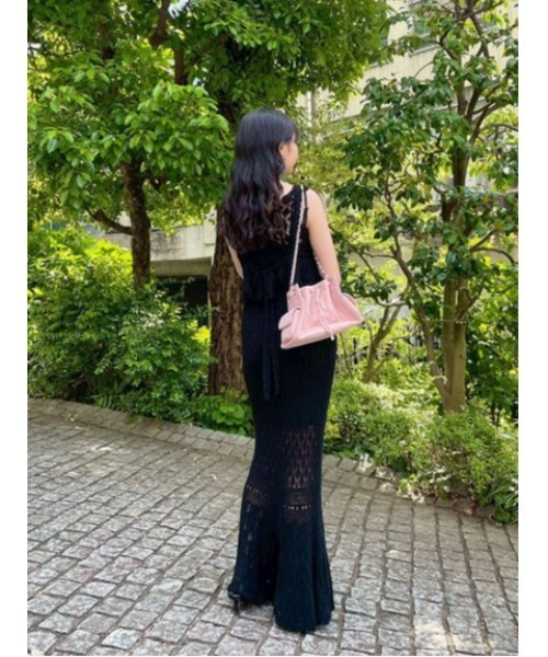 LILY BROWN（リリーブラウン）の「クロシェニットドレス（ドレス・レディース・ピンク/ブラック/アイボリー・F）」の17枚目の写真