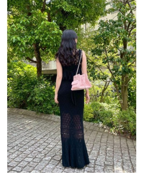 LILY BROWN（リリーブラウン）の「クロシェニットドレス（ドレス・レディース・ピンク/ブラック/アイボリー・F）」の18枚目の写真