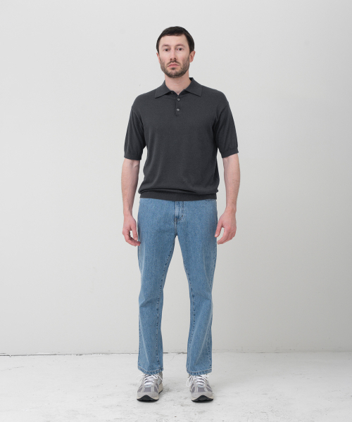 MANNERGRAM(マナーグラム)の「ヌーヴェルファイン カシミヤコットンポロ 半袖ニット チャコールグレー(ニット/セーター・メンズ・その他・MEDIUM/LARGE/X-LARGE/XX-LARGE)」の6枚目の写真