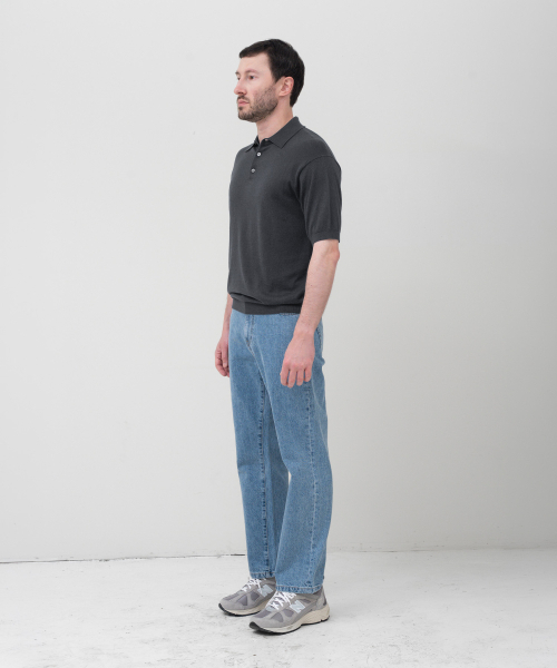 MANNERGRAM(マナーグラム)の「ヌーヴェルファイン カシミヤコットンポロ 半袖ニット チャコールグレー(ニット/セーター・メンズ・その他・MEDIUM/LARGE/X-LARGE/XX-LARGE)」の7枚目の写真