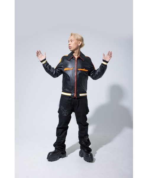 mindseeker(マインドシーカー)の「MS×Dickies Iron Cross Patch Flare Pants(デニムパンツ・メンズ・ブラック/インディゴブルー・32/34/36)」の4枚目の写真