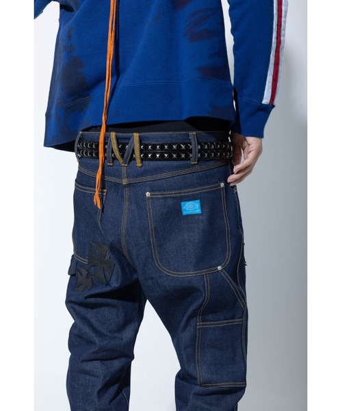 mindseeker(マインドシーカー)の「MS×Dickies Iron Cross Patch Flare Pants(デニムパンツ・メンズ・ブラック/インディゴブルー・32/34/36)」の5枚目の写真
