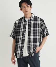 BACK NUMBER(バックナンバー)カラミ織りチェック半袖シャツ