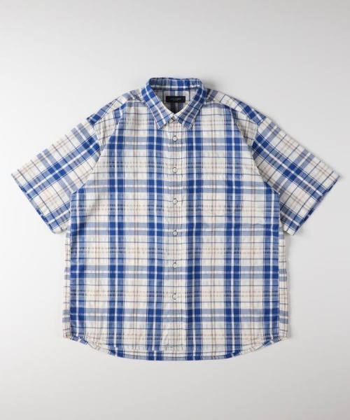 BACK NUMBER(バックナンバー)の「BACK NUMBER(バックナンバー)カラミ織りチェック半袖シャツ(シャツ/ブラウス・メンズ・グリーン/ブラック/ブルー・M/L/XL/S)」の22枚目の写真