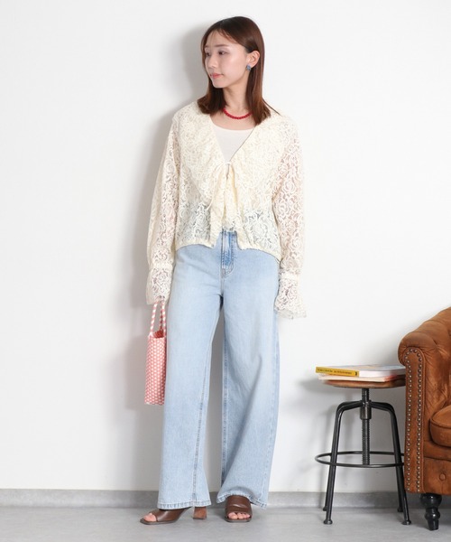 cepo(セポ)の「暑い夏を乗り切る、快適デニム〈接触冷感 / UVカット〉ICE リネンロールウエストストレートデニムパンツ(デニムパンツ・レディース・ブルー系3/ブルー系2/オフホワイト・L/M/S)」の15枚目の写真